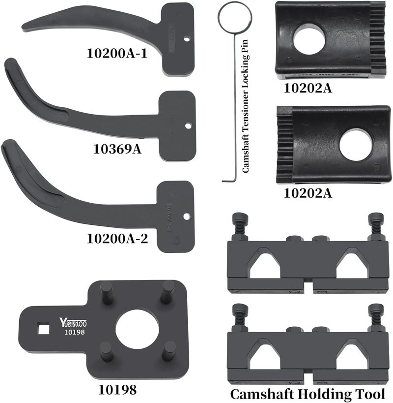 Yuesstloo Camshaft Phaser Timing Chain Tool, Camshaft Holding Tool Crankshaft Pulley Wrench Compatible with VW Chrysler Dodge 3.6L Pentastar Engine, Replace 10369 10200A 10202 10198A 2025200090 - Image 2